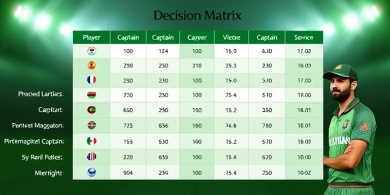 Jalwa Game captain decision matrix